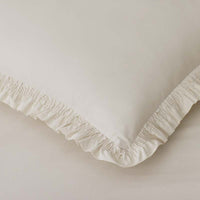 Solid Ruffle Garment Washed Cotton Percale Sham - Buff, Standard,Buff