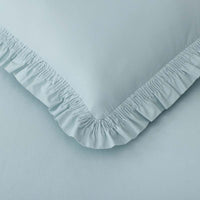 Solid Ruffle Garment Washed Cotton Percale Sham - Cloud Blue, Standard,Cloud Blue