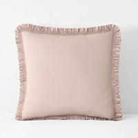 Solid Ruffle Garment Washed Cotton Percale Sham - Rose, Euro,Rose