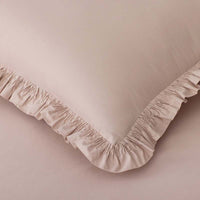 Solid Ruffle Garment Washed Cotton Percale Sham - Rose, Standard,Rose