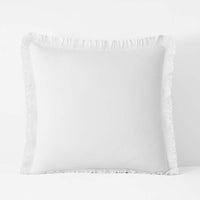 Solid Ruffle Garment Washed Cotton Percale Sham - White, Euro,White