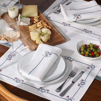 Floral Placemats, Set of 4 - Floral Border,Floral Border