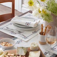 Floral Placemats, Set of 4 - Floral Border,Floral Border