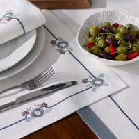 Floral Placemats, Set of 4 - Floral Border,Floral Border