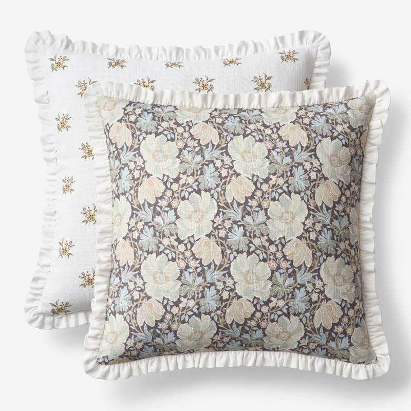 Flower Reversible Decorative Square Pillow Cover - Multi, 20 in. x 20 in.,Multi