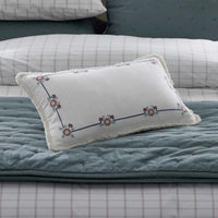 Floral Border Reversible Decorative Lumbar Pillow Cover - Ivory Multi, 12 in. x 21 in.,Ivory Multi
