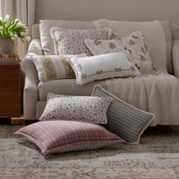 Floral Border Reversible Decorative Lumbar Pillow Cover - Ivory Multi, 12 in. x 21 in.,Ivory Multi