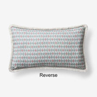 Floral Border Reversible Decorative Lumbar Pillow Cover - Ivory Multi, 12 in. x 21 in.,Ivory Multi
