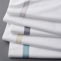 Contrast Border Premium Cool Supima® Cotton Percale Pillowcase Set - Slate Blue, Standard,Slate Blue