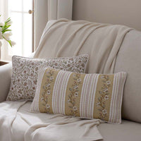 Floral Sprigs Reversible Decorative Lumbar Pillow Cover - Multi, 12 in. x 21 in.,Multi