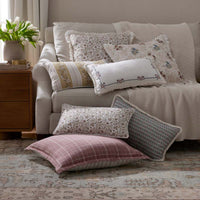 Floral Sprigs Reversible Decorative Lumbar Pillow Cover - Multi, 12 in. x 21 in.,Multi
