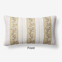 Floral Sprigs Reversible Decorative Lumbar Pillow Cover - Multi, 12 in. x 21 in.,Multi