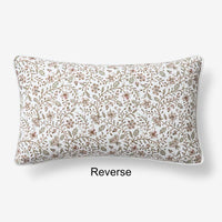 Floral Sprigs Reversible Decorative Lumbar Pillow Cover - Multi, 12 in. x 21 in.,Multi