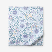 Tira Floral Classic Cool Cotton Percale Flat Bed Sheet - Floral Blue, Twin/Twin XL,Floral Blue
