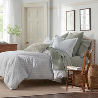 Tira Floral Classic Cool Cotton Percale Flat Bed Sheet - Flower Green, Twin/Twin XL,Flower Green