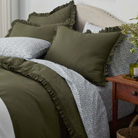 Tira Floral Classic Cool Cotton Percale Flat Bed Sheet - Flower Green, Twin/Twin XL,Flower Green