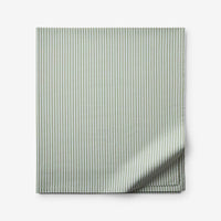 Tira Floral Classic Cool Cotton Percale Flat Bed Sheet - Stripe Green, Twin/Twin XL,Stripe Green