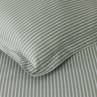 Tira Floral Classic Cool Cotton Percale Flat Bed Sheet - Stripe Green, Twin/Twin XL,Stripe Green