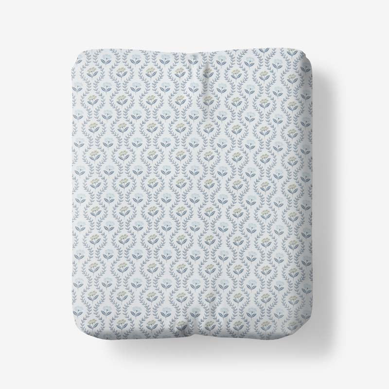 Tira Floral Classic Cool Cotton Percale Fitted Bed Sheet - Flower Green, Twin,Flower Green