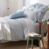 Tira Floral Classic Cool Cotton Percale Fitted Bed Sheet - Flower Green, Twin,Flower Green