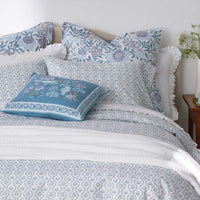 Tira Floral Classic Cool Cotton Percale Fitted Bed Sheet - Flower Green, Twin,Flower Green