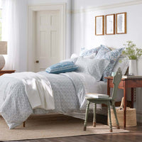 Tira Floral Classic Cool Cotton Percale Pillowcase Set - Flower Green, Standard,Flower Green