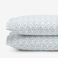 Tira Floral Classic Cool Cotton Percale Pillowcase Set - Flower Green, Standard,Flower Green