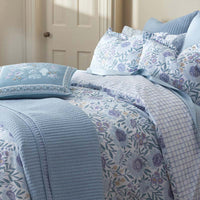 Tira Floral Classic Cool Cotton Percale Reversible Duvet Cover - Floral Blue, King/Cal. King,Floral Blue