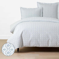 Tira Floral Classic Cool Cotton Percale Duvet Cover - Flower Blue, Twin/Twin XL,Flower Blue