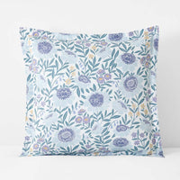 Tira Floral Classic Cool Cotton Percale Reversible Sham - Floral Blue, Euro,Floral Blue