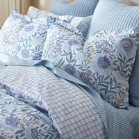Tira Floral Classic Cool Cotton Percale Reversible Sham - Floral Blue, Euro,Floral Blue