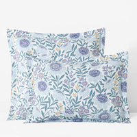 Tira Floral Classic Cool Cotton Percale Reversible Sham - Floral Blue, Euro,Floral Blue