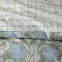 Tira Floral Classic Cool Cotton Percale Reversible Sham - Bird Green, King,Bird Green