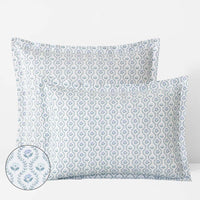 Tira Floral Classic Cool Cotton Percale Sham - Flower Blue, Standard,Flower Blue