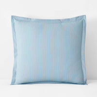 Tira Floral Classic Cool Cotton Percale Sham - Stripe Blue, Euro,Stripe Blue