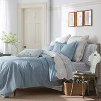 Tira Floral Classic Cool Cotton Percale Sham - Stripe Blue, Standard,Stripe Blue
