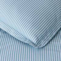 Tira Floral Classic Cool Cotton Percale Sham - Stripe Blue, Standard,Stripe Blue
