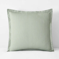 Tira Floral Classic Cool Cotton Percale Sham - Stripe Green, Euro,Stripe Green