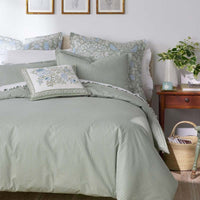 Tira Floral Classic Cool Cotton Percale Sham - Stripe Green, King,Stripe Green