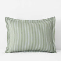 Tira Floral Classic Cool Cotton Percale Sham - Stripe Green, King,Stripe Green