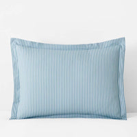Tira Floral Classic Cool Cotton Percale Sham - Stripe Blue, Standard,Stripe Blue