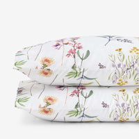 Blooming Garden Classic Smooth Sateen Pillowcase Set - White Multi, King,White Multi