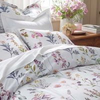 Blooming Garden Classic Smooth Sateen Bed Sheet Set - White Multi, Twin,White Multi