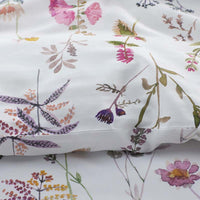 Blooming Garden Classic Smooth Sateen Bed Sheet Set - White Multi, Twin,White Multi