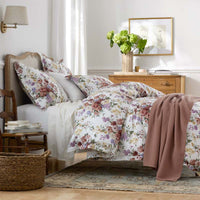 Nature's Bouquet Classic Smooth Sateen Duvet Cover - Cream Multi, King/Cal. King,Cream Multi