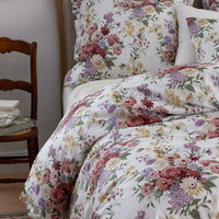 Nature's Bouquet Classic Smooth Sateen Duvet Cover - Cream Multi, King/Cal. King,Cream Multi