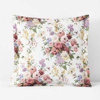 Nature's Bouquet Classic Smooth Sateen Sham - Cream Multi, Euro,Cream Multi
