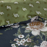 Blooming Melody Reversible Premium Smooth Wrinkle-Free Sateen Sham - Green Multi, Standard,Green Multi