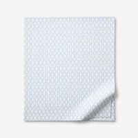 Feliciana Geo Garment Washed Cotton Percale Flat Bed Sheet - Blue Multi, King/Cal. King,Blue Multi