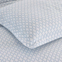Feliciana Geo Garment Washed Cotton Percale Flat Bed Sheet - Blue Multi, King/Cal. King,Blue Multi